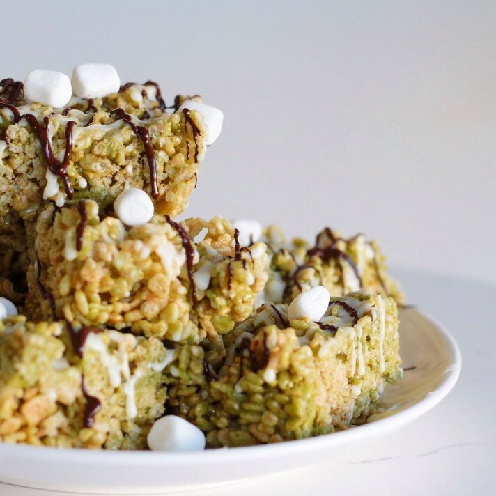 Matcha rice crispy treats