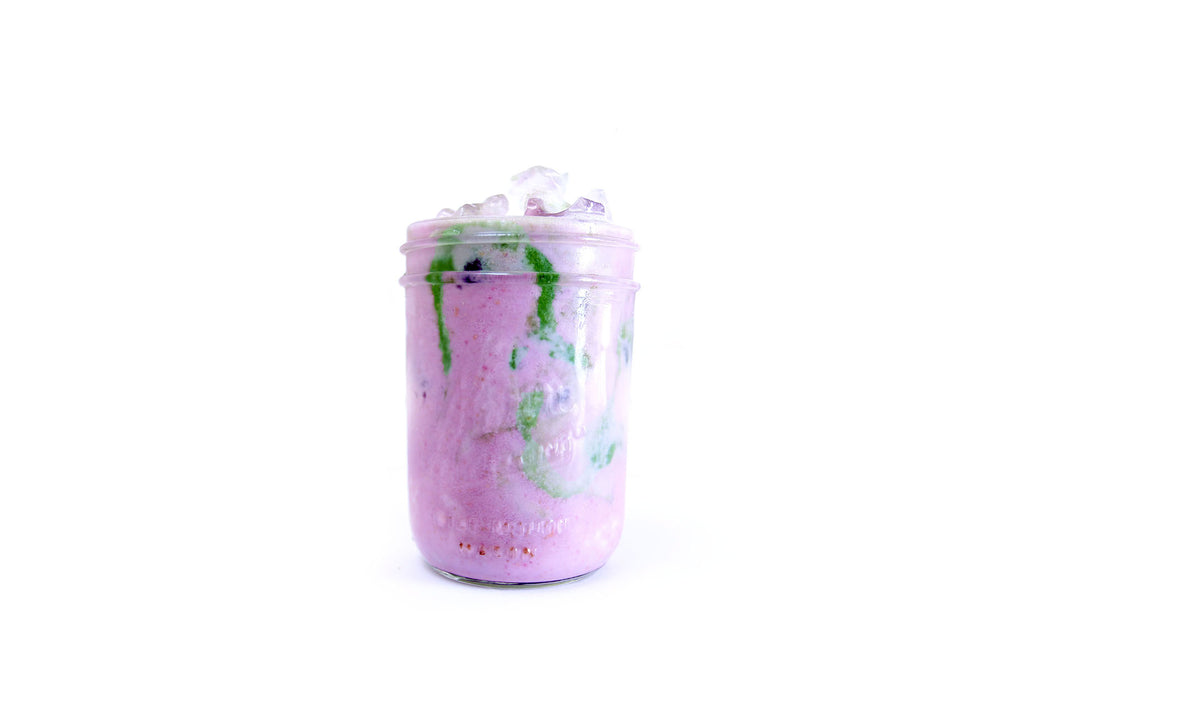 Strawberry Almond Milk + Matcha