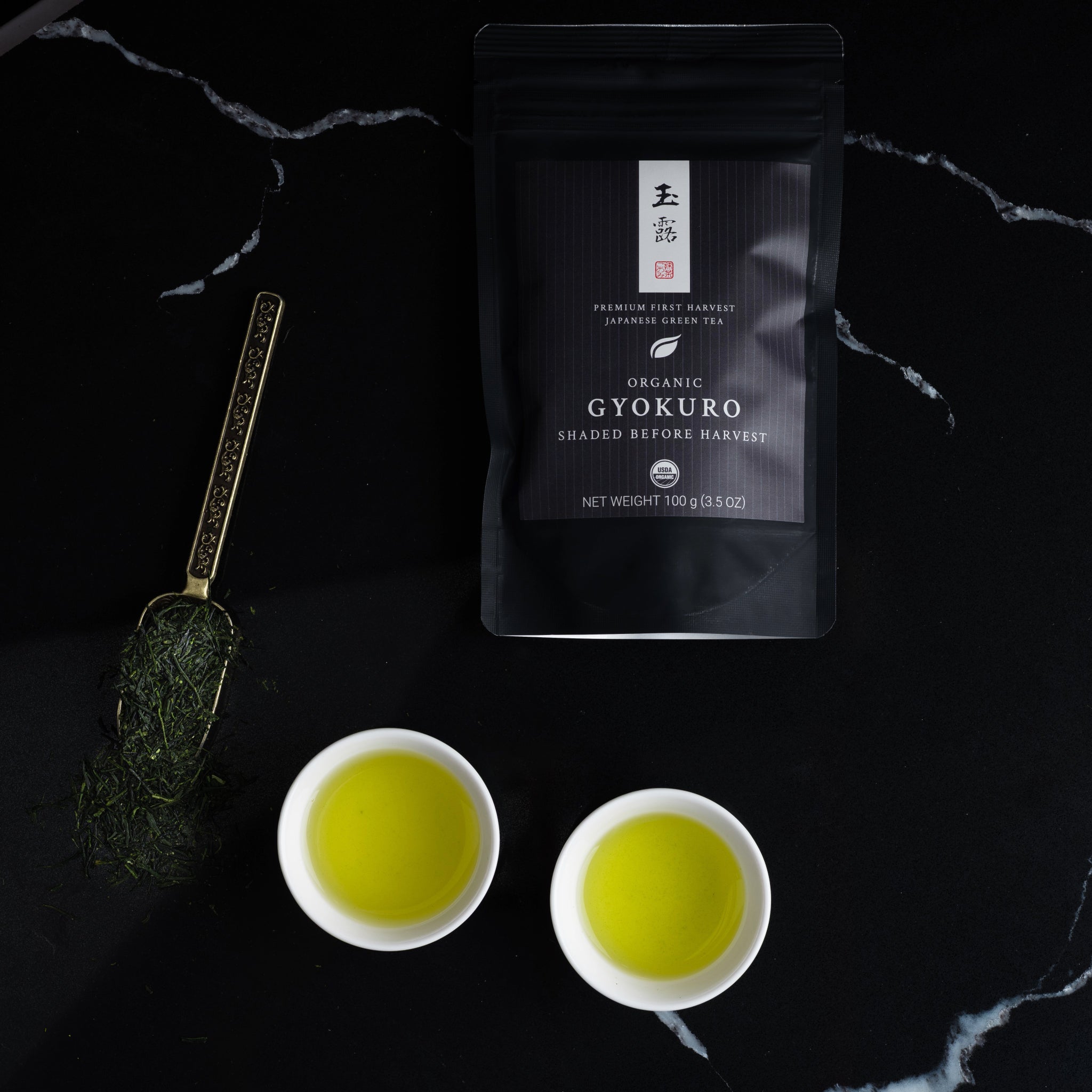 Organic Gyokuro - First Harvest - 100g (3.5oz) bag - USDA Organic Loose Leaf Tea - Matcha Konomi