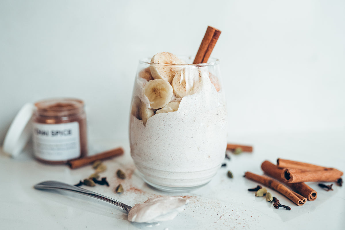 Chai banana pudding and yogurt parfait