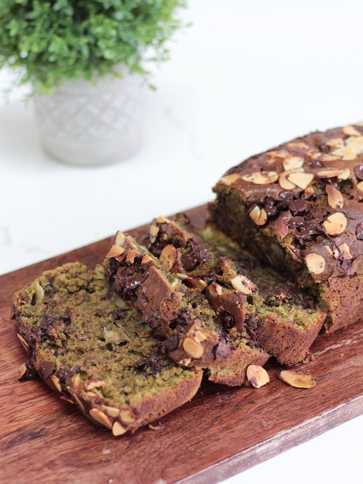 Vegan matcha banana bread