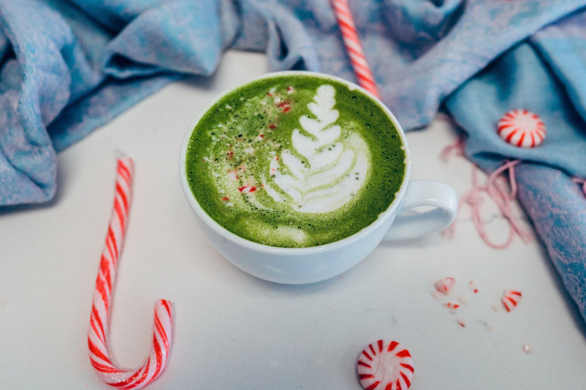 Matcha white chocolate peppermint latte