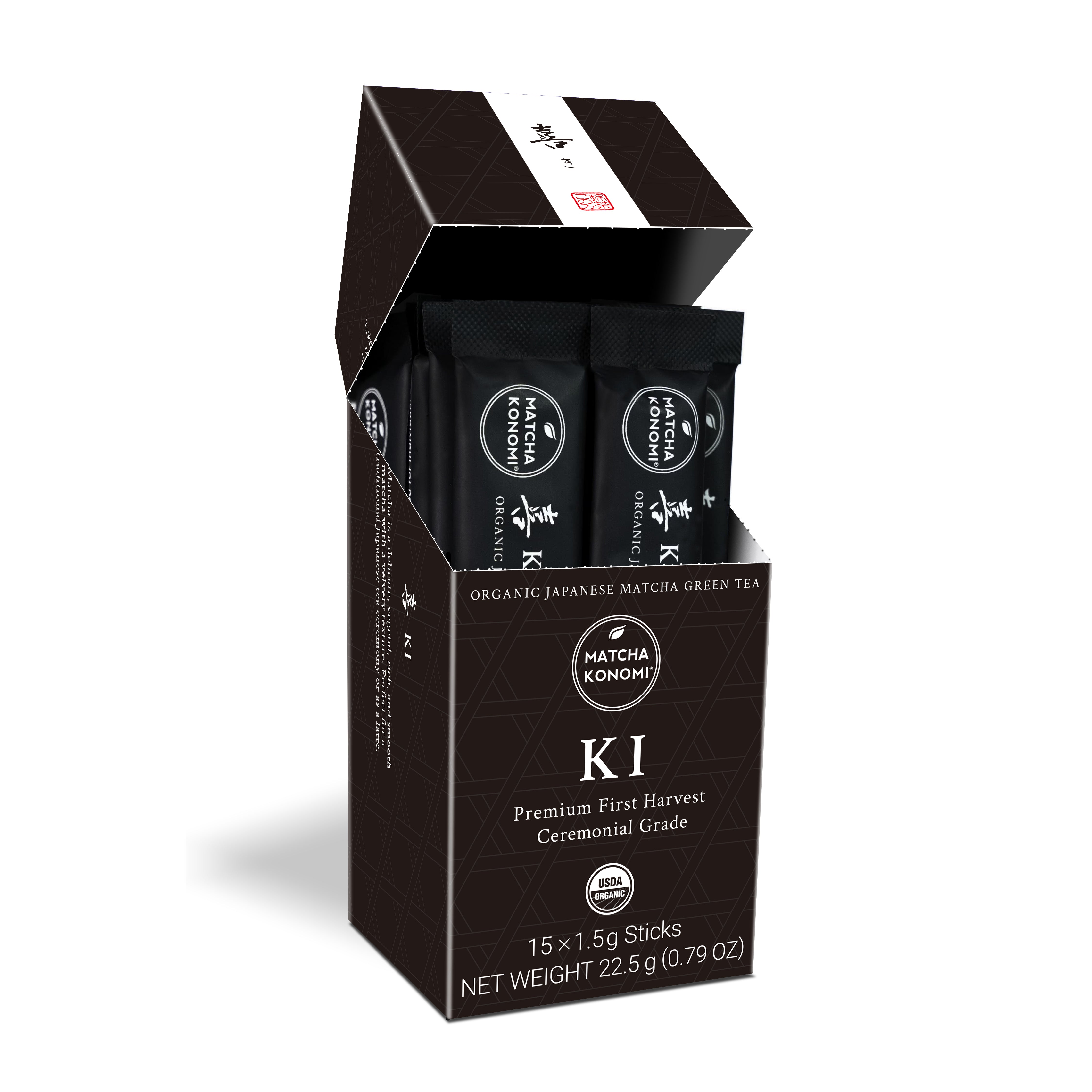 50 Boxes (15 Sticks/Box) - Ki Organic Ceremonial Matcha - 750 Sticks Total - $0.93/Stick - Matcha Konomi