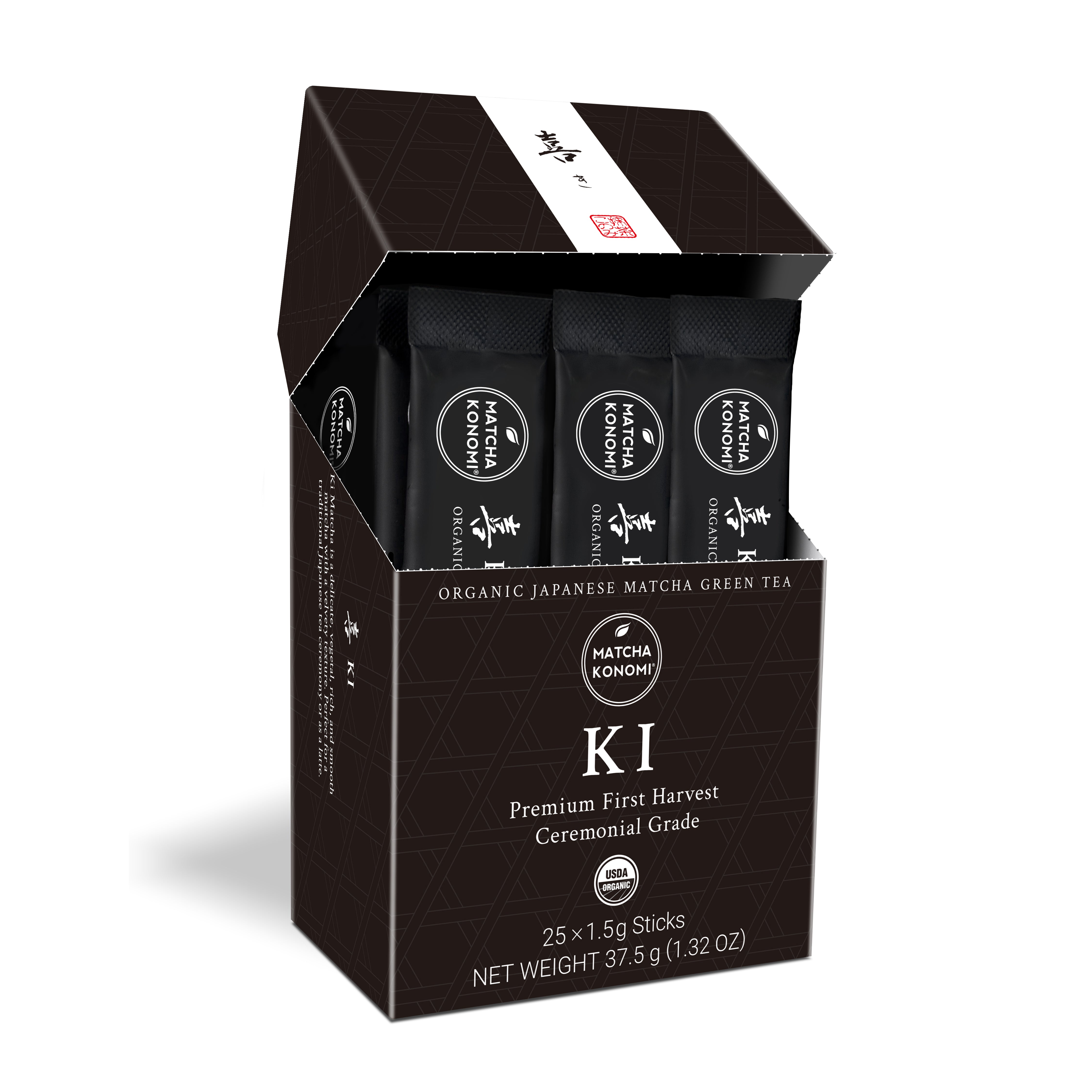 50 Boxes (25 Sticks/Box) - Ki Organic Ceremonial Matcha - 1,250 Sticks Total - $0.76/Stick - Matcha Konomi